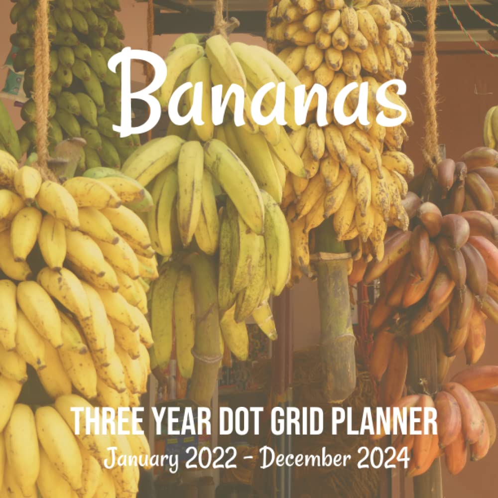 Buy Bananas Three Year Dot Grid Planner January 2022 December 2024 Tropical Fruit 36 Monthly