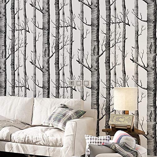 SmallPocket Papel Pintado del árbol de Abedul Papel Tapiz de Fondo Decoración...