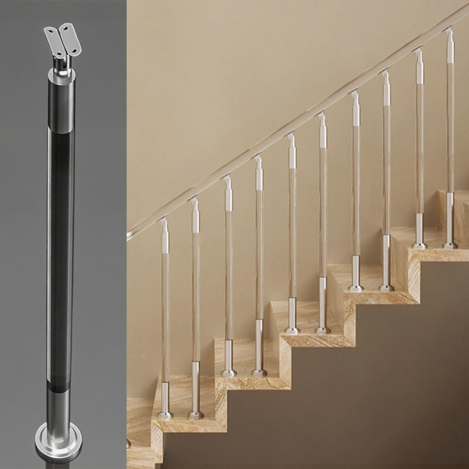 Soporte de ángulo de 270 grados en husillo de escalera ajustable para montaje rápido