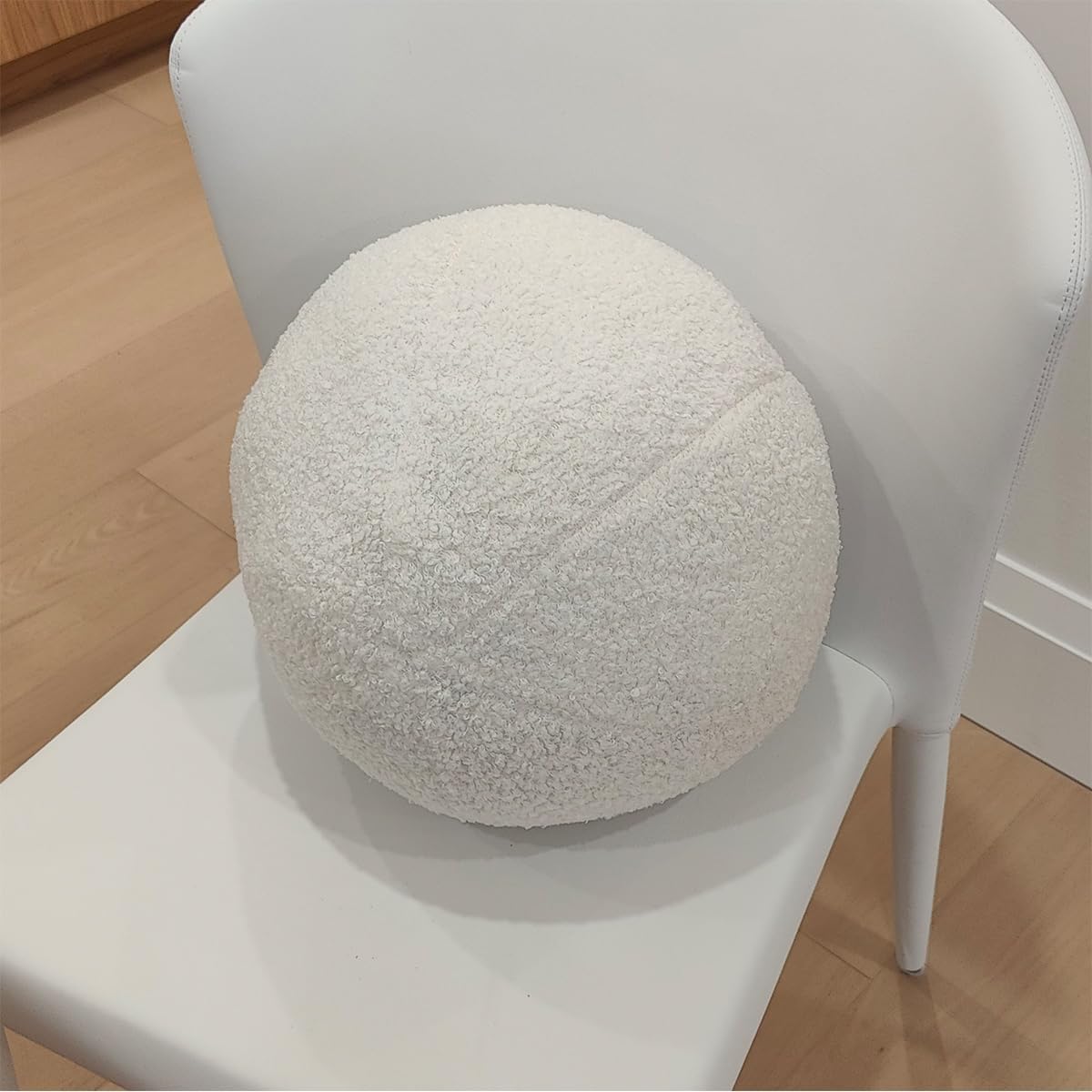 13.7in Round Ball Pillow Decorative Bolster Pillow for Couch Home Decor Round Accent Pillow Teddy Velvet Plush Ball Pillow Decorative Throw Pillow for Sofa Bed Chair Ornaments (Dark Brown)