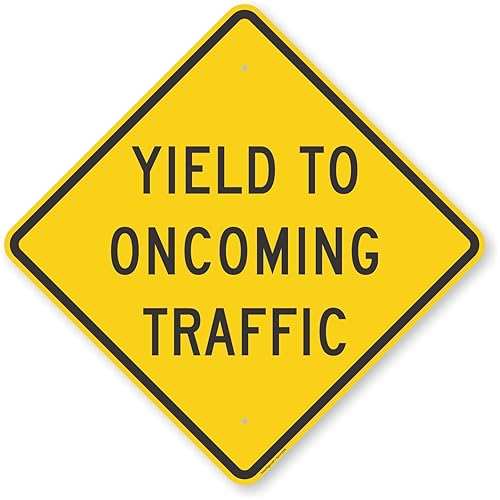 Miniatura 10 de SmartSign Letrero "Yield to Oncoming Traffic"  Aluminio reflectante de grado diamante 3M de 18 x 18 pulgadas