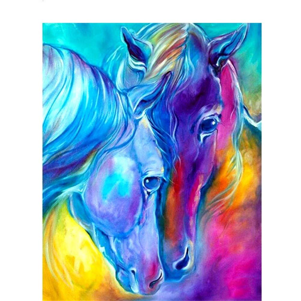 Peinture Diamant Cheval pour décorer le salon avec un grand tableau en strass