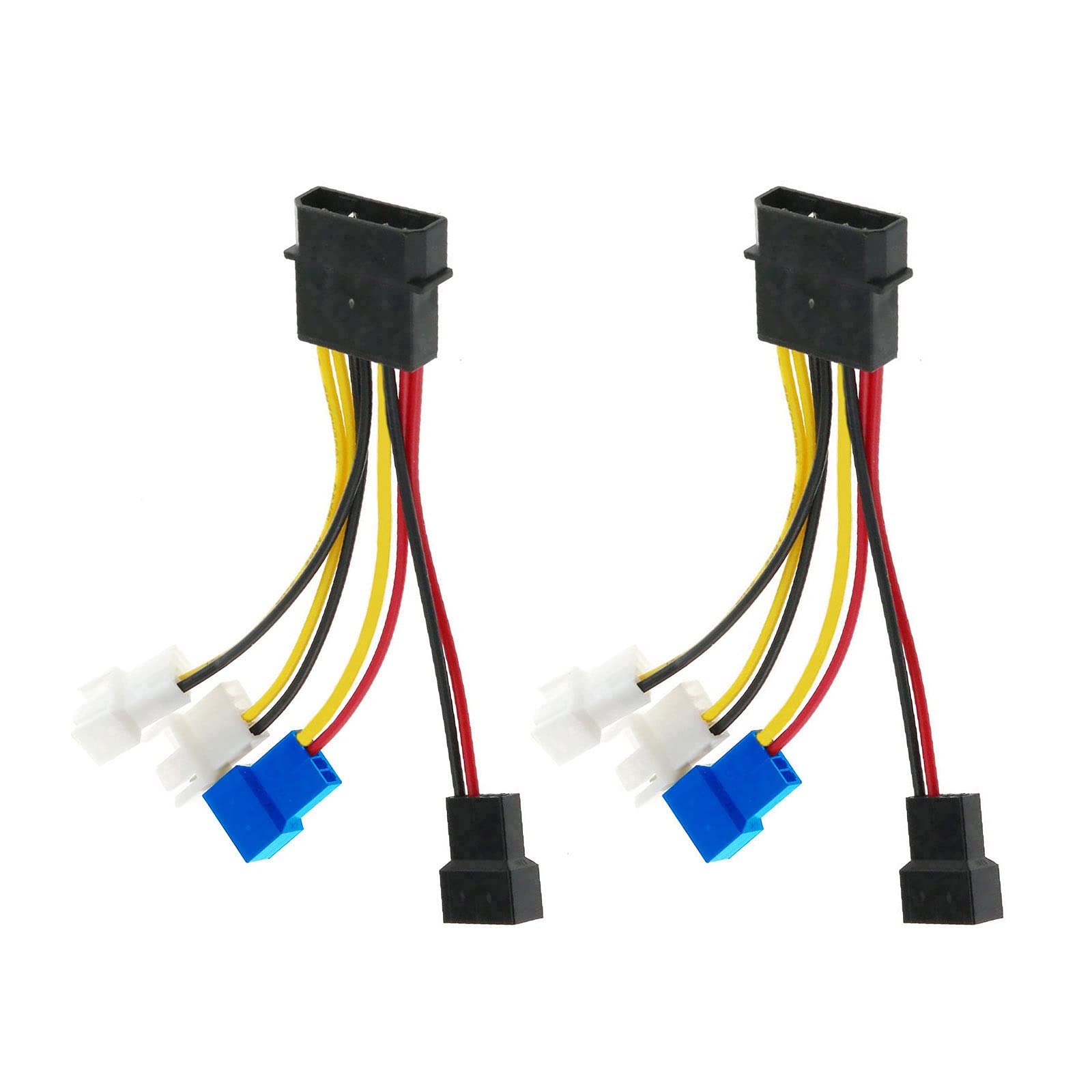 Buy 2 Pack 4 Pin Molex 1 to 4 Y 5V 7V 12V Splitter Cable Desktop