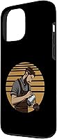 Vista 2 de iPhone 13 Pro Max Vintage Barista Retro Cafetera Granos Espresso Descafeinado Café Case