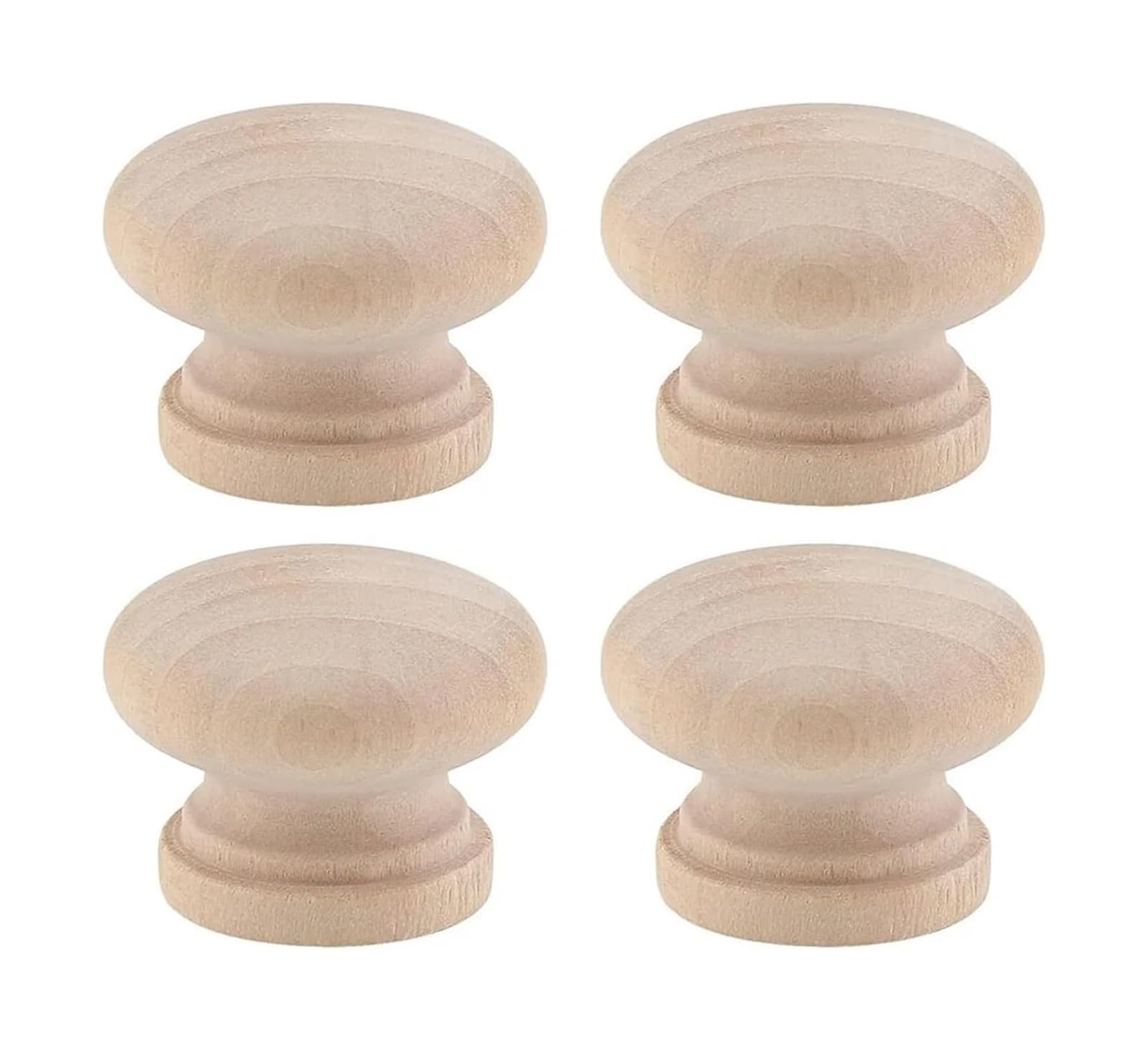 Opeximatun Round Wooden Mushroom Cabinet Knobs, Unfinished Pulls for Cabinets Drawers(4pcs)