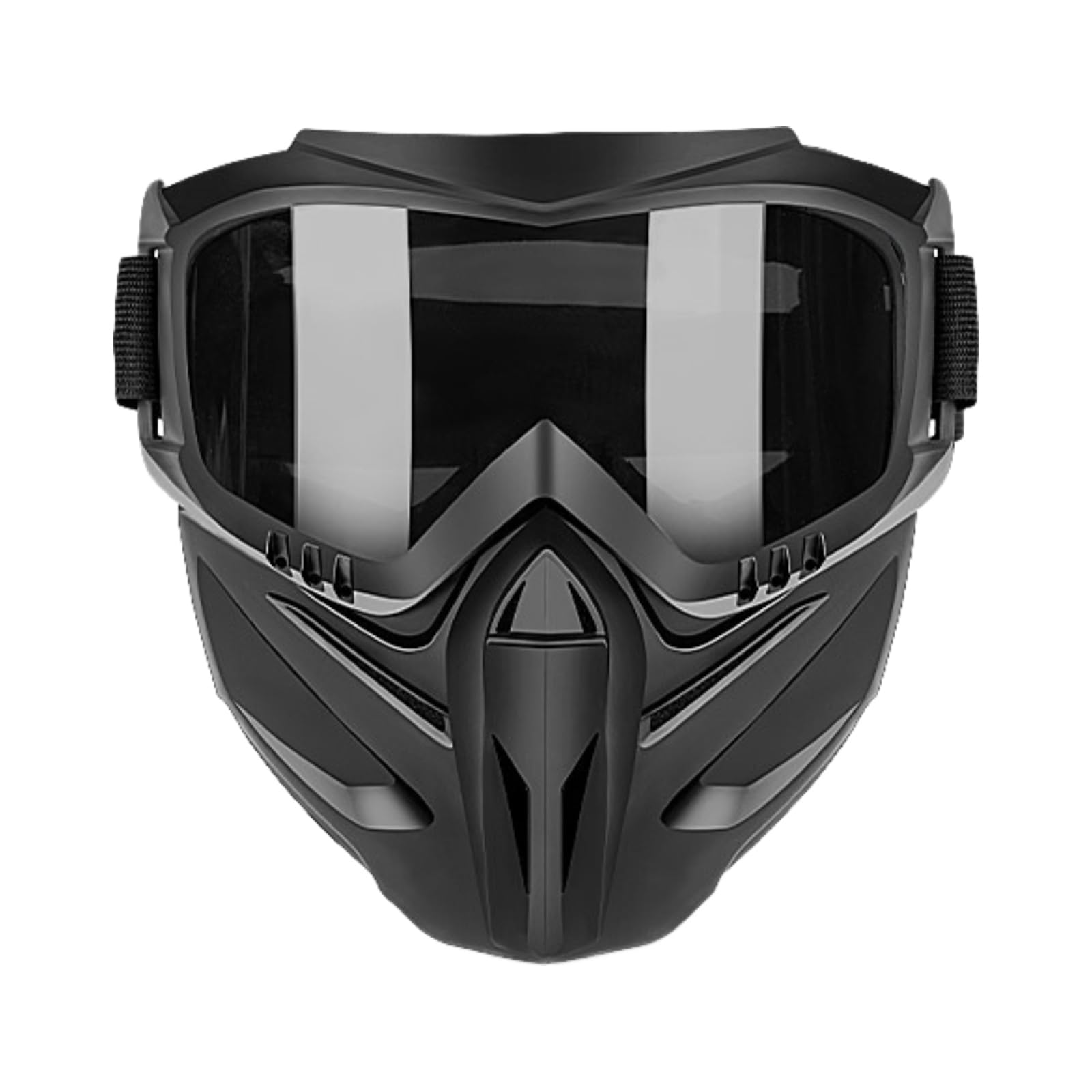 Detachable Full Face Goggle Mask, Motorcycle Riding Face Protection with Anti-Fog Fan System, Detachable Masks with Goggles for Motorcycle Cycling Skiing Halloween Cs Game Cosplay (Gray)