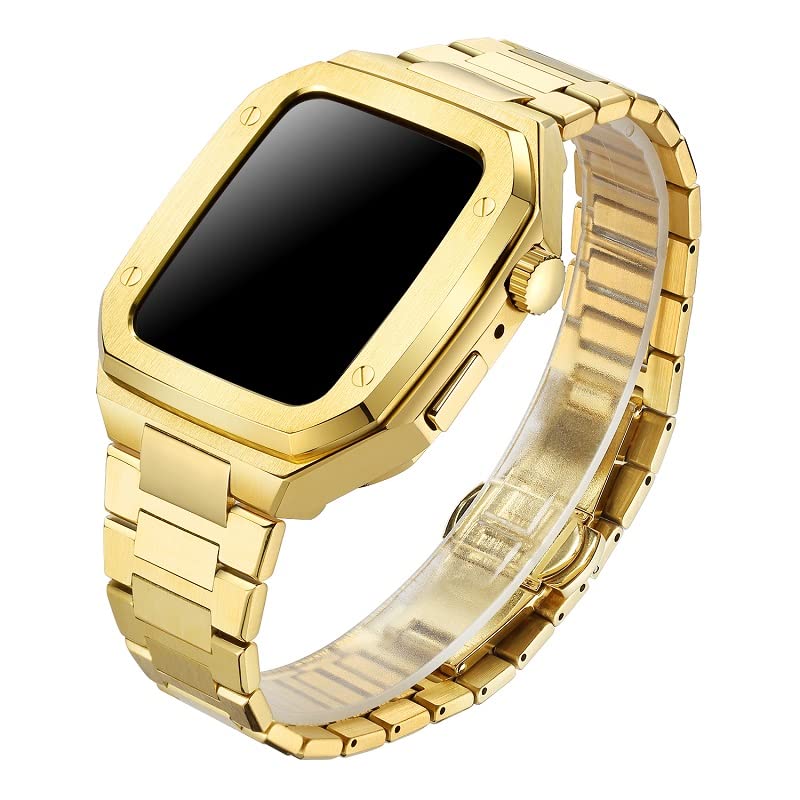 Kit de modificación de correa de metal para Apple Watch Series 9 8 7, repuesto de 45 mm 5