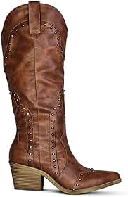 Bota Texana Feminina Cano Alto Caramelo Salto Grosso Western Country Rodeio