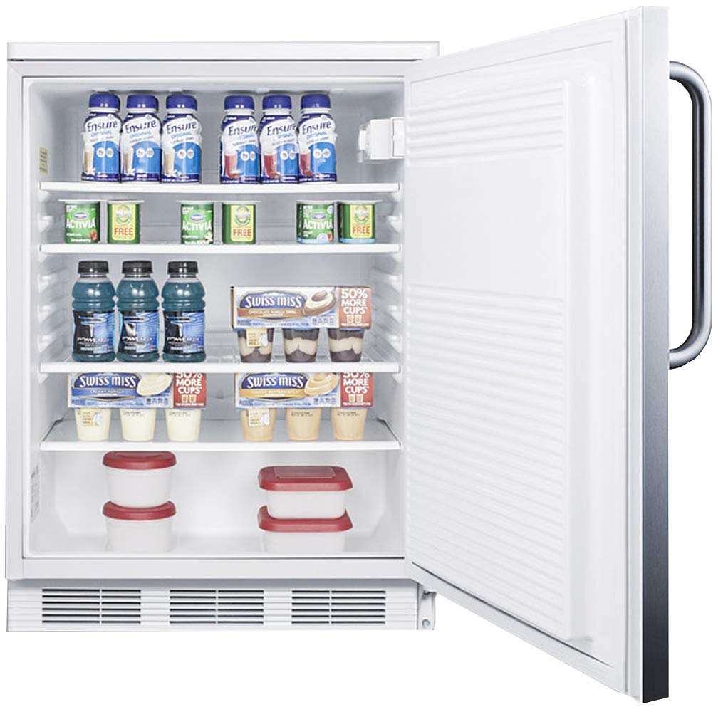 Summit Appliance Ff7lwsstb Accucold Freestanding All-Refrigerator, Automatic Defrost, Factory Lock, Adjustable Shelves, Dial Thermostat, Hidden Evaporator, Fully Finished Cabinet, 5.5 Cu.Ft Capacity on Fridge.com - View 4