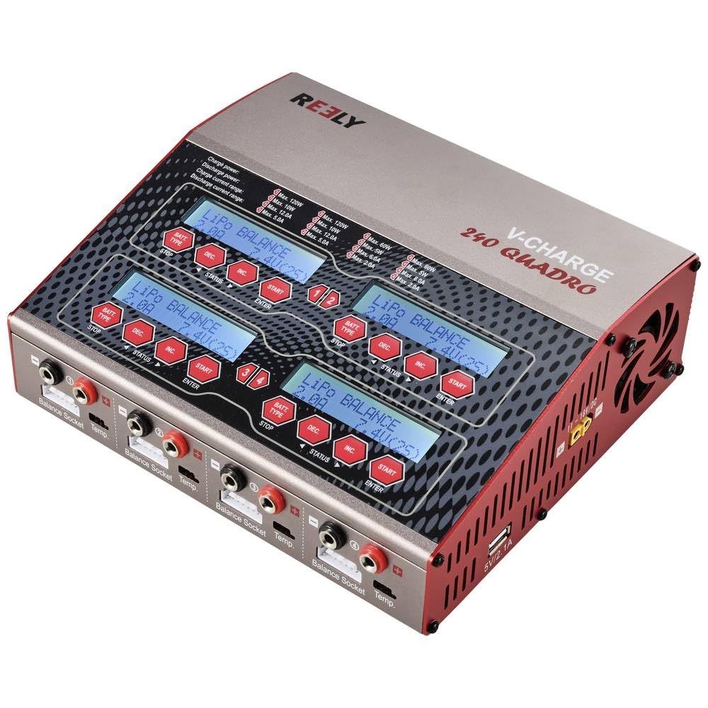 Reely V-Charge 240 Quadro Modellbau-Multifunktionsladegerät 12 V, 230 V 12 A LiPo, LiIon, LiFePO, LiHV, NiCd, NiMH, Ble