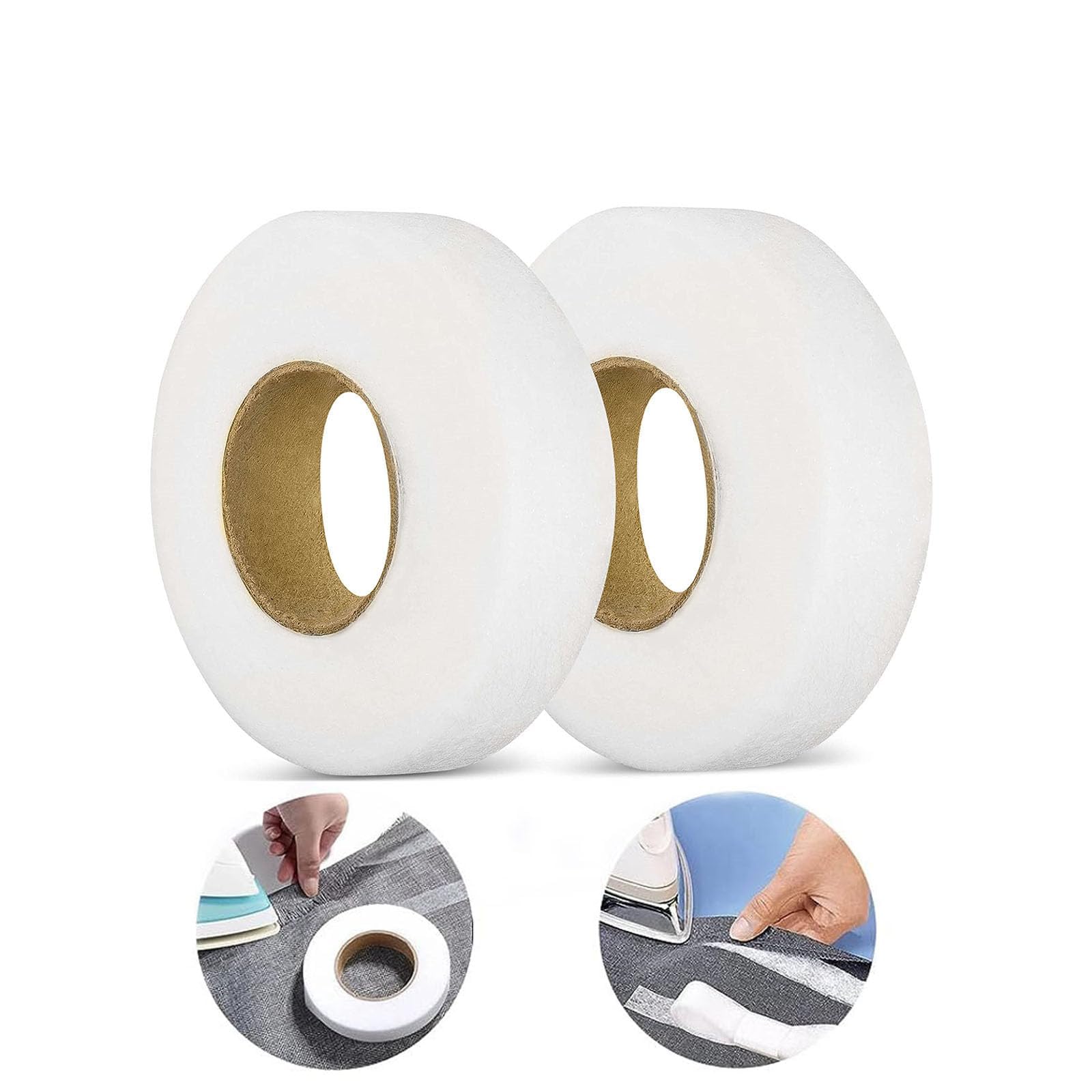 2 Rolls Iron on Fabric Tape, 2cm Hemming Tape, 80 Yard No Sew Hemming Tape, Hem Adhesive Tape Iron On, Fabric Fusing Tape for Repair Curtains, Clothes, Pants
