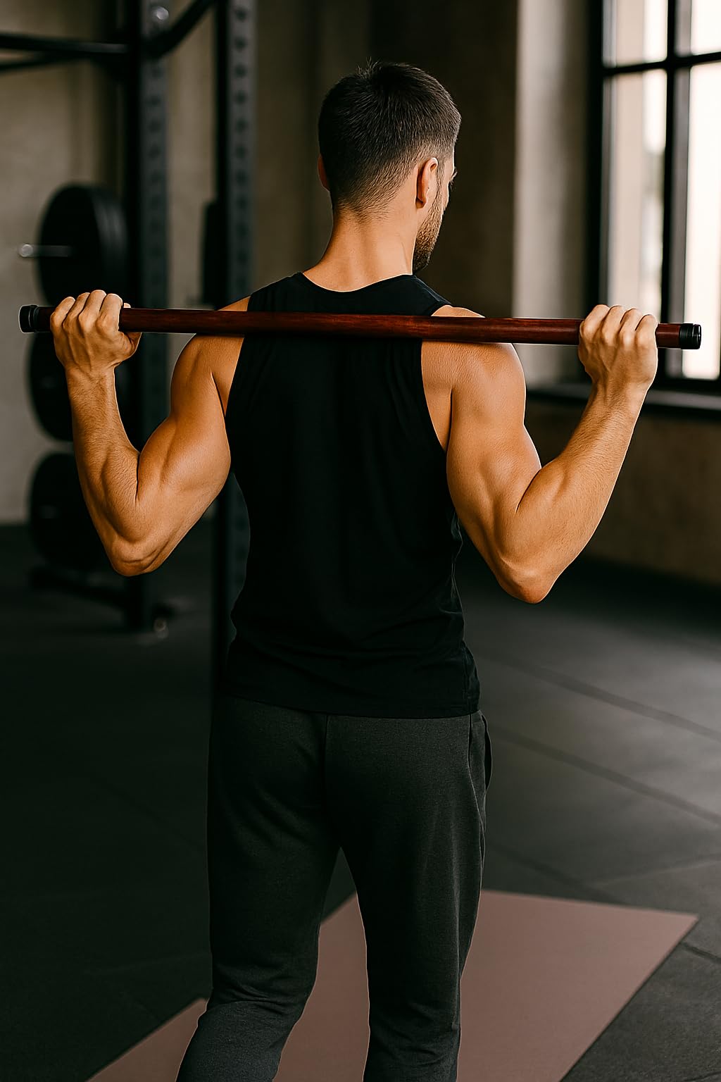 5 ft TCLPVC Full Body Exercise for Martial Arts, Posture Stick, Yoga Tool | Natural Bamboo & Anti-Slip | Natural Bamboo Stick | Eco-Friendly, Lightweight & Durable | Wood Pack of 1