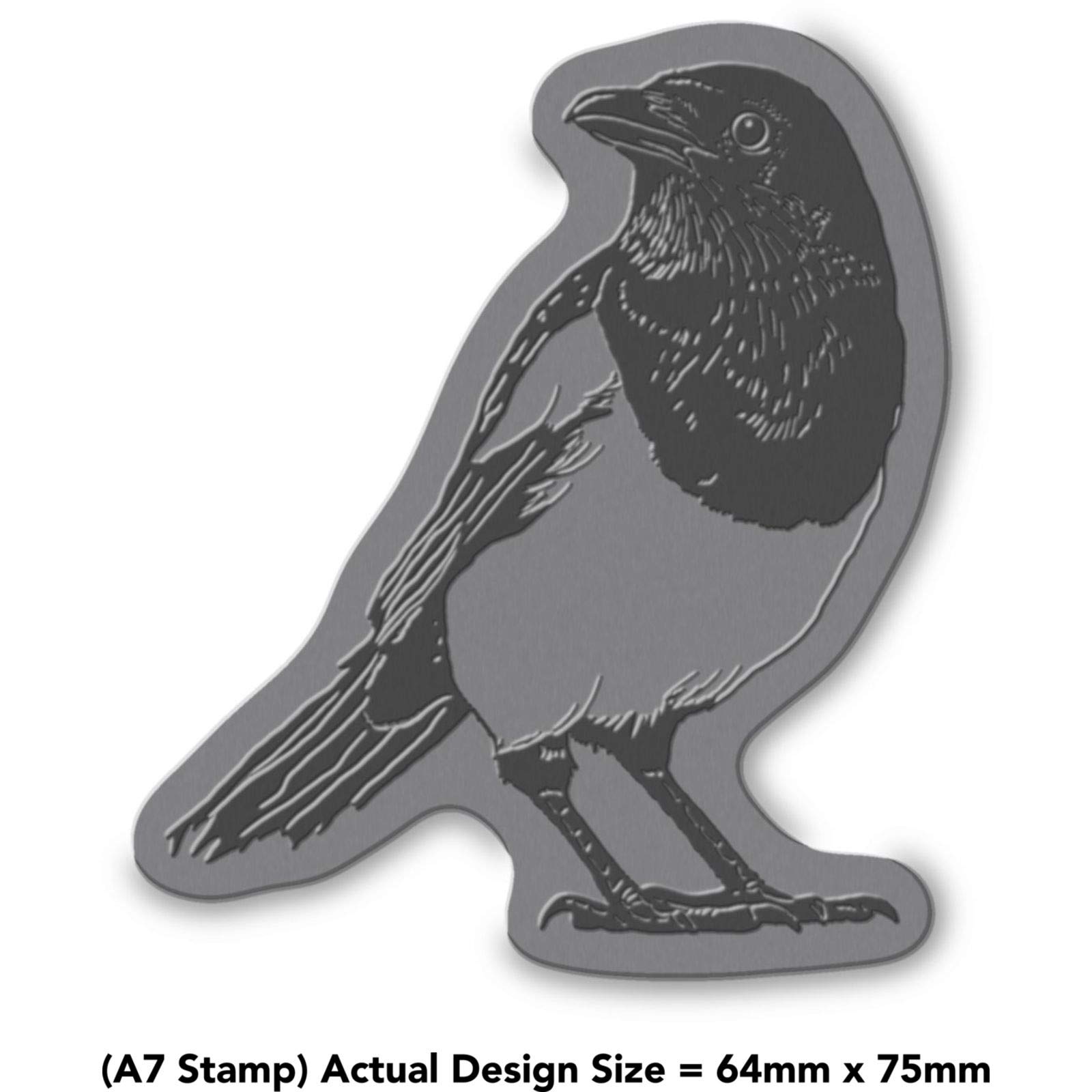'Magpie' Rubber Stamp - Unmounted Design for Crafting & Scrapbooking, A7 (RS00037436)