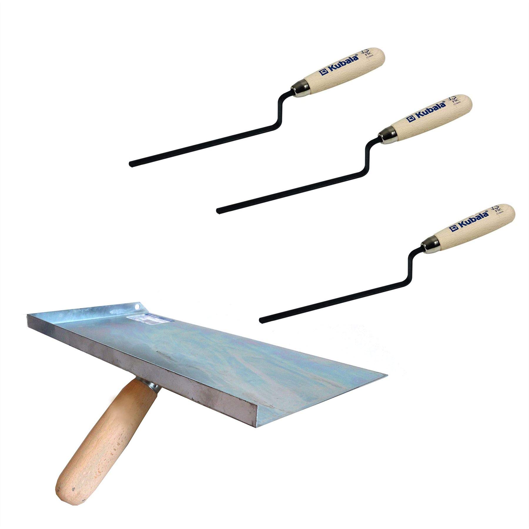 Proper Tools Light Jointing Set With Finger Trowels And Mortal Handle - 4 Pcs - Rubber Handle - For Pointing, Bricklaying, Jointing, Diy