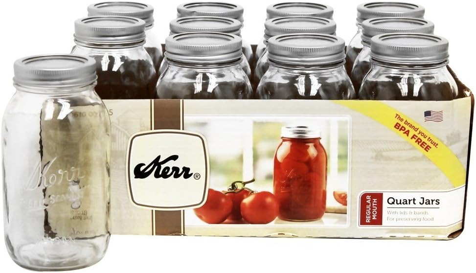 Kerr 1 Qt. (32 oz) Regular Mouth Canning Jars Set of 12