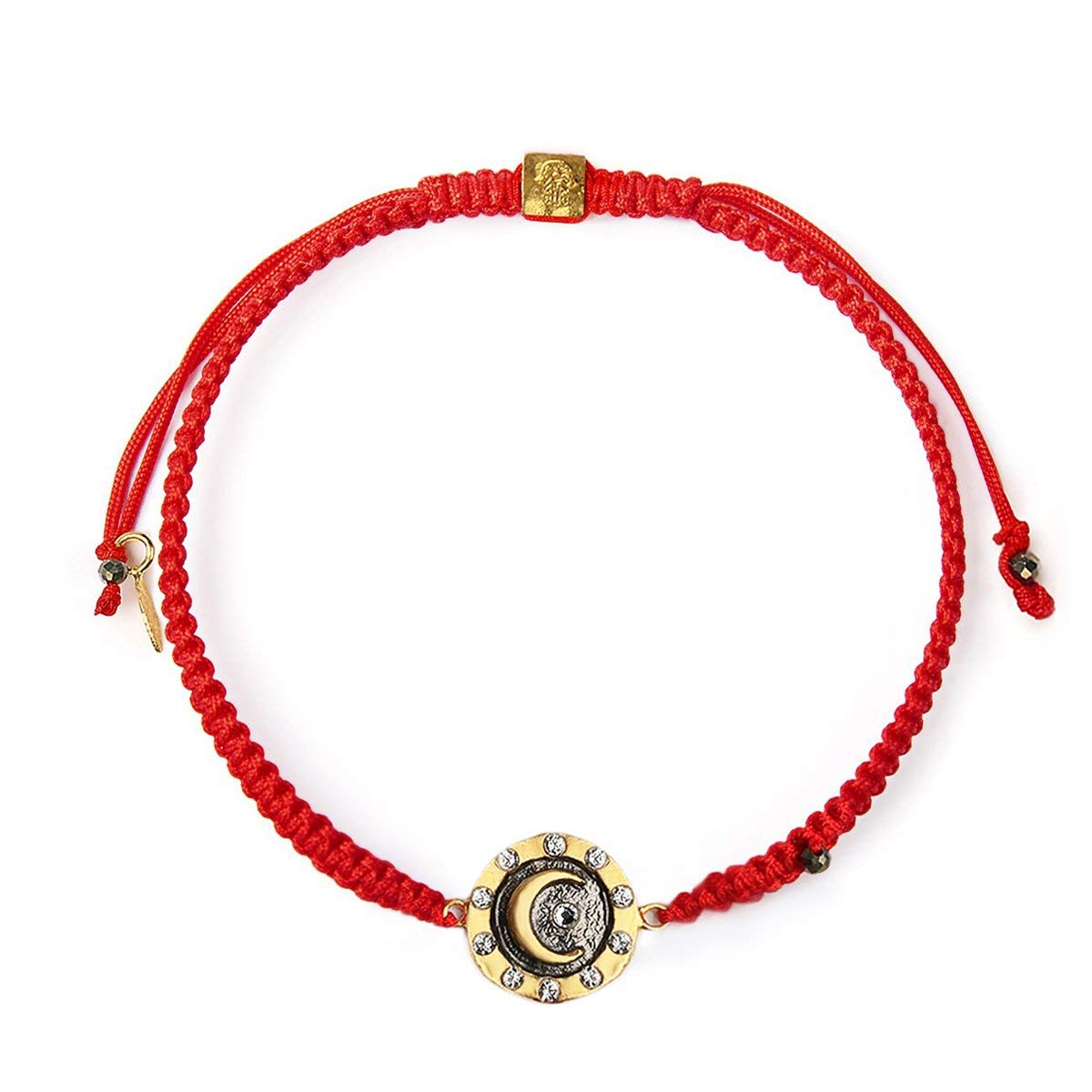 Lead by Intuition Red String Moon Charm Bracelet