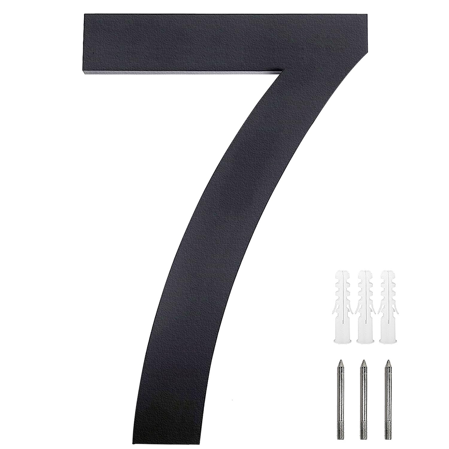Meision House Number Anthracite Stainless Steel House Number RAL 7016 Fine Structure Powder Coated Solid Arial Font with Screws Height 20 cm