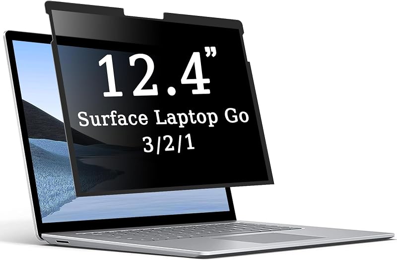 ZOEAGG Pantalla de privacidad extraíble para Surface Laptop Go de 12,4 pulgadas, reutilizable/fácil instalación/antiespía/antideslumbrante/antiluz azul, protector de pantalla de privacidad Microsoft Surface Laptop Go de 12,4 pulgadas (Go 3/2/1)