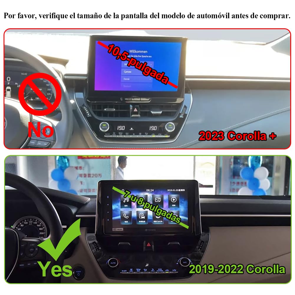 Soporte Movil Coche para Toyota Corolla Accesorios [Solo Compatible con Toyota Corolla,años 2019-2022] Rotativo 360°、Operación con una Mano、Fácil de Instalar