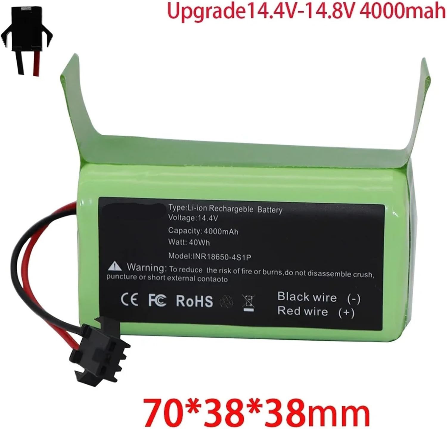 2600mAh 4000mAh 14.4V 4S Lithium Battery, Compatible For Conga, Excellence 990 950 1090 1092 1190 1790 1990, Compatible For Ikohs, NETBOT S14 S15 Vacuum Cleaner Lithium Battery(2600mAh)