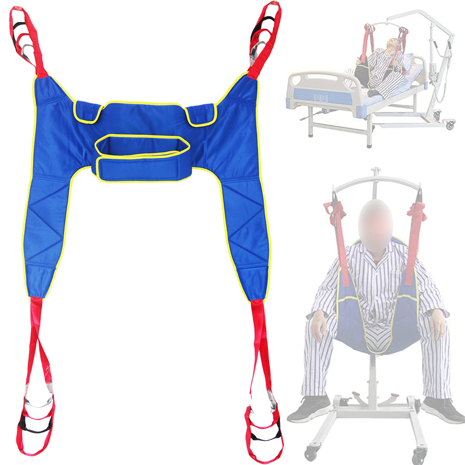 EHVYBDX Toileting Hoist Sling,Patient Lift Sling,Portable Reusable Patient Lift Sling,Polyester Divided Leg Patient Lift Slings,for Seniors,Handicap and Physical Therapy,B