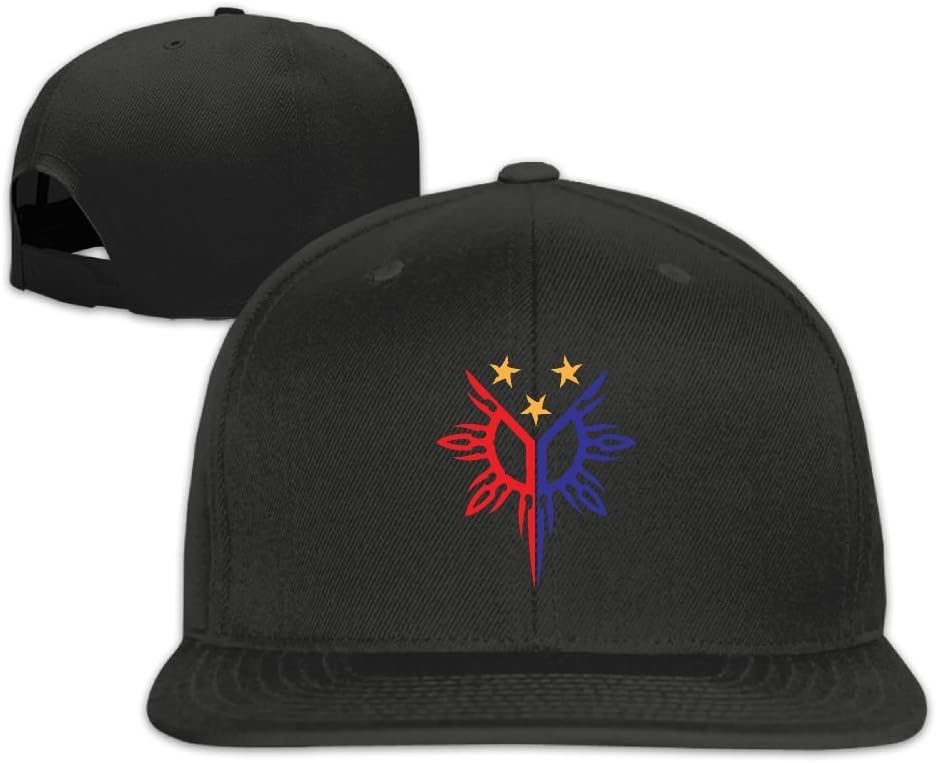 Tribal Philippines Filipino Sun and Stars Flag 1 Baseball Caps Men Women Flat-Bill Adjustable Vintage Street Rapper Hat Black