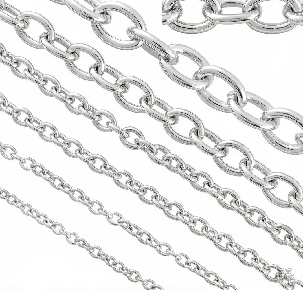 Coiris 10m Edelstahl Kabelkette für Schmuckherstellung Großpackung | 2mm gelötete Gliederkette auf Spule anlaufgeschützte Metall‑Kettenrolle (Verschlüsse nicht enthalten)