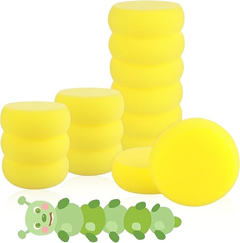 Jeffdad 12 esponjas redondas de pintura de 3 pulgadas, esponjas de artista, esponjas de acuarelas para arte y manualidades, cerámica, limpieza de