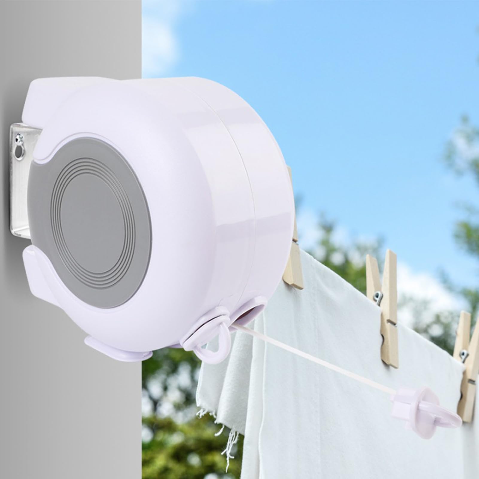 Tendedero Retráctil Para Interior 12,8 Metros Retráctil Portátil Para | Línea Para Secar Ropa Para Viaje Camping Autocaravana Pared Habitación Ducha Balcón Sótano Techo Patio