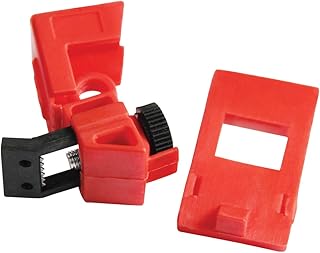 Zing Green Products Lockout Safety Supply 7256 120/277V Clamp-On Breaker Lockout with Cleat, Fits Breakers 9/16' W x 3/8' L, Red