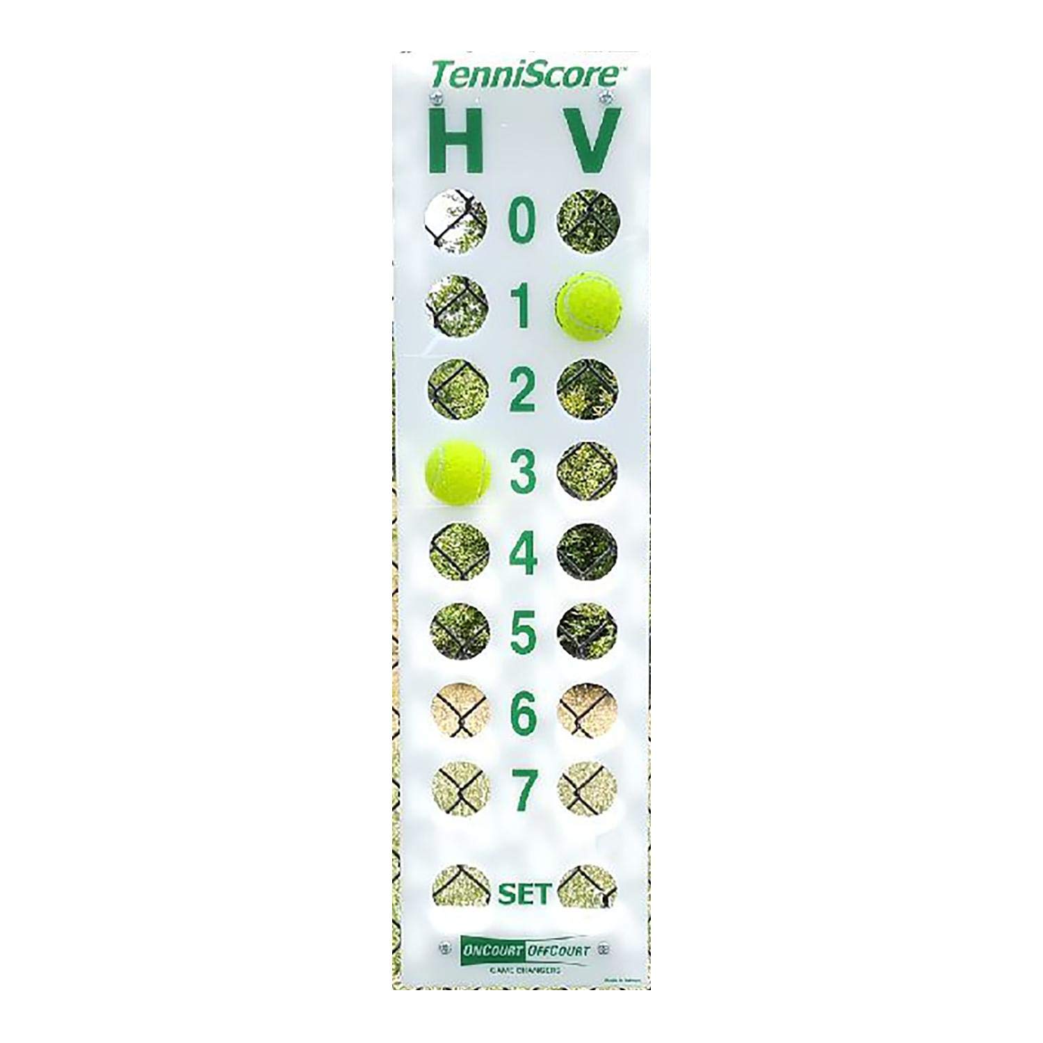 Oncourt Offcourt TenniScore Portable Tennis Score Keeper - Easy to Hang/Simple & Durable/Tennis Equipment