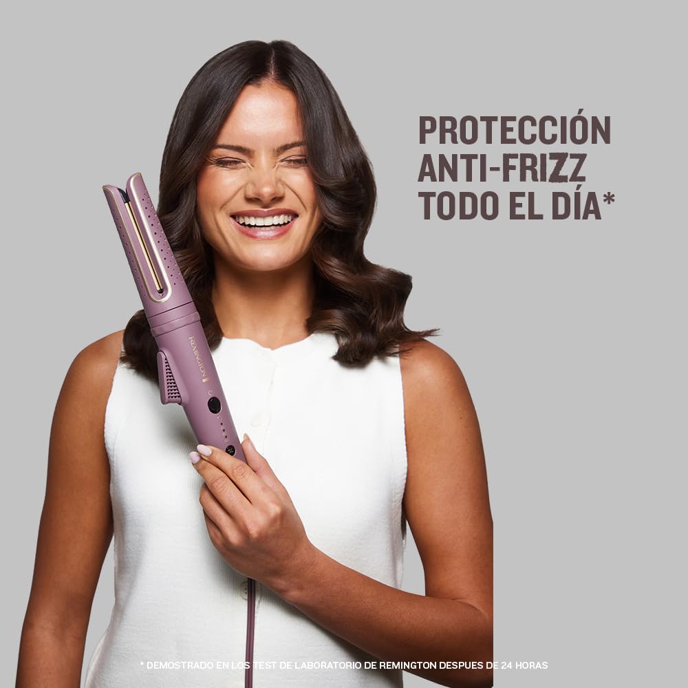 Remington rizador giratorio AIRvive con Aire Ionizado, Tecnología de Ionic Air para unos rizos duraderos (revestimiento de cerámica ultrasuave con microacondicionadores, digital, 160 a 210 °C) CI8930