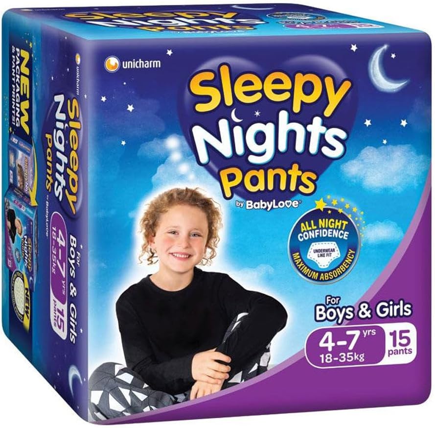 Babylove Sleepy Overnight Nights Pant 15Pieces Pack, Size 47 Years
