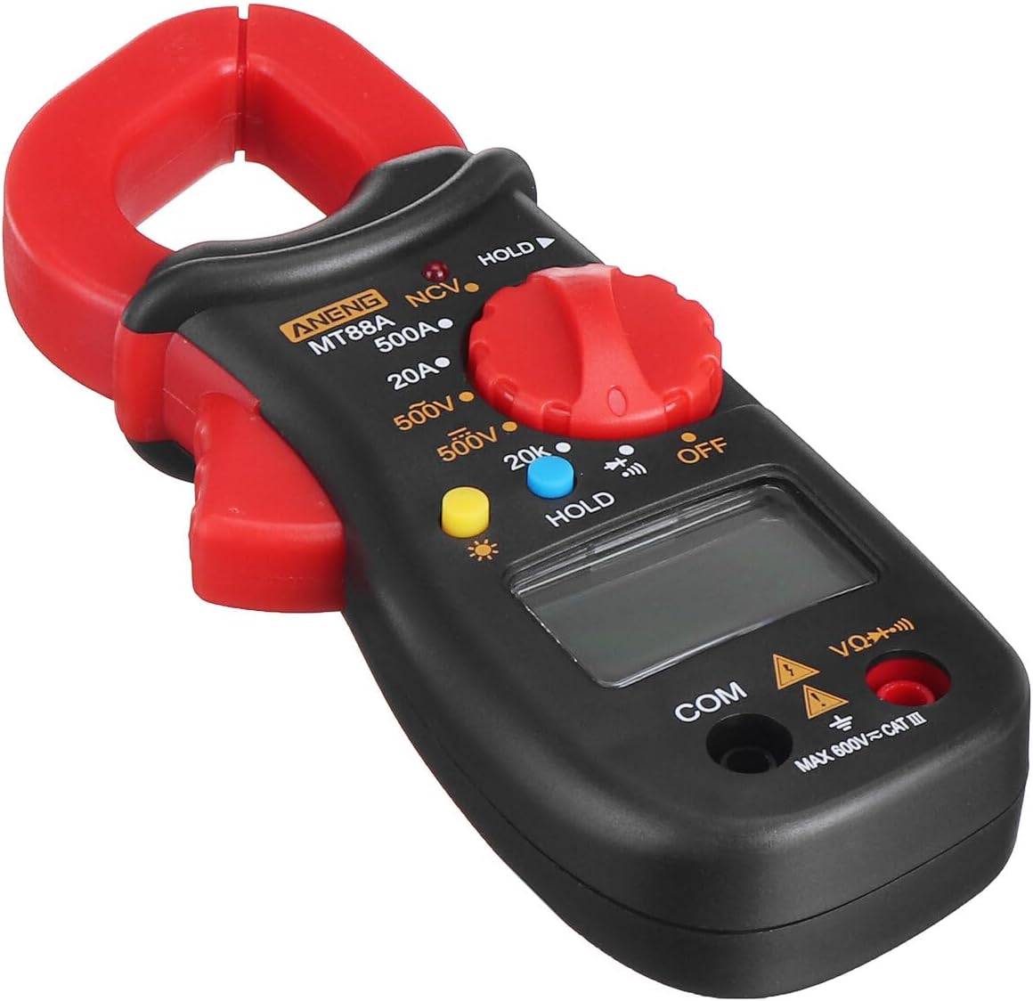 WnewTools MT88A Digital Clamp Meter with test leads connected