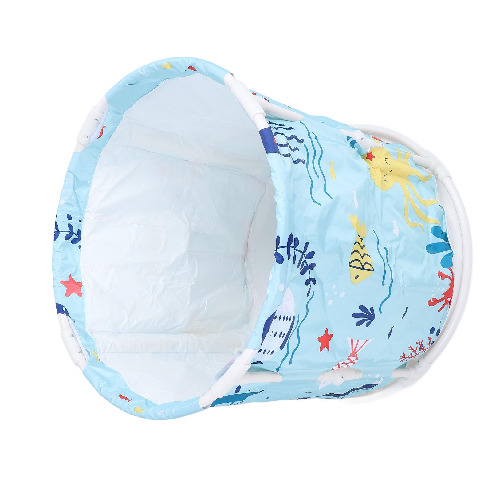 Vasca da Bagno Pieghevole in PVC con Tubo e Cuscino, per Adulti,