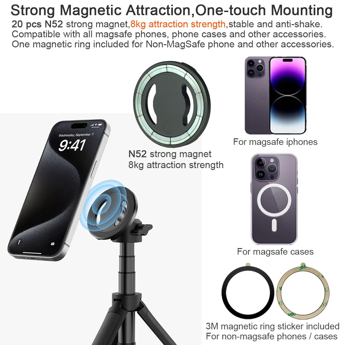 Amazon.com: DEKEENSTAR Magnetic Phone Tripod Mount Adapter