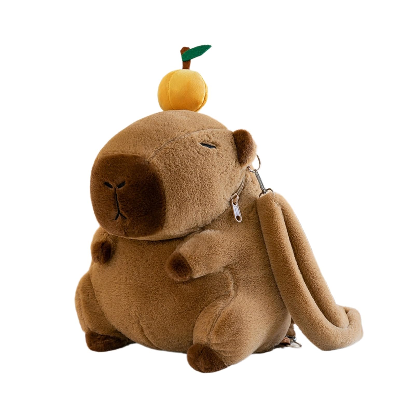 BlingKicks Capybara Bow Bowknot Orange Flower Lollipop Cute Plush Backpack Kawaii Cartoon Design for Women Ita Bag (Orange)