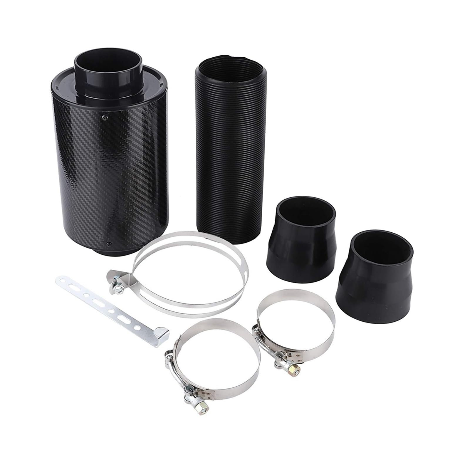 1 Juego Universal de Filtro de Aire Frío de Fibra de Carbono de 3 Pulgadas para Coche, Kit de Manguera y Tubo de Admisión de Aire Cerrado Universal Filtro de aceite motor Filtro de aceite