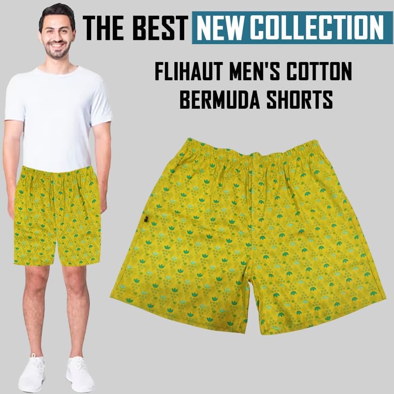 Image of Men's Cotton Shorts Waistband, Zip Fly, 1 Zip Pocket, Back Pockets (Pack of 2)