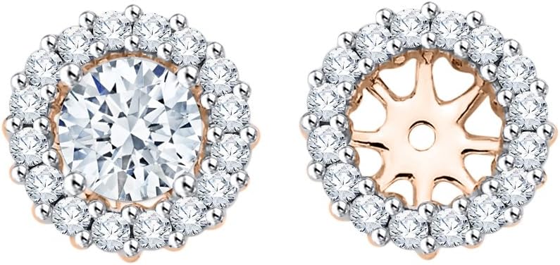 KATARINA 1/2 Cttw Diamond Earring Jackets in 14K Gold, G-H Color I3-I4 Clarity Natural Diamond Earrings for Stud