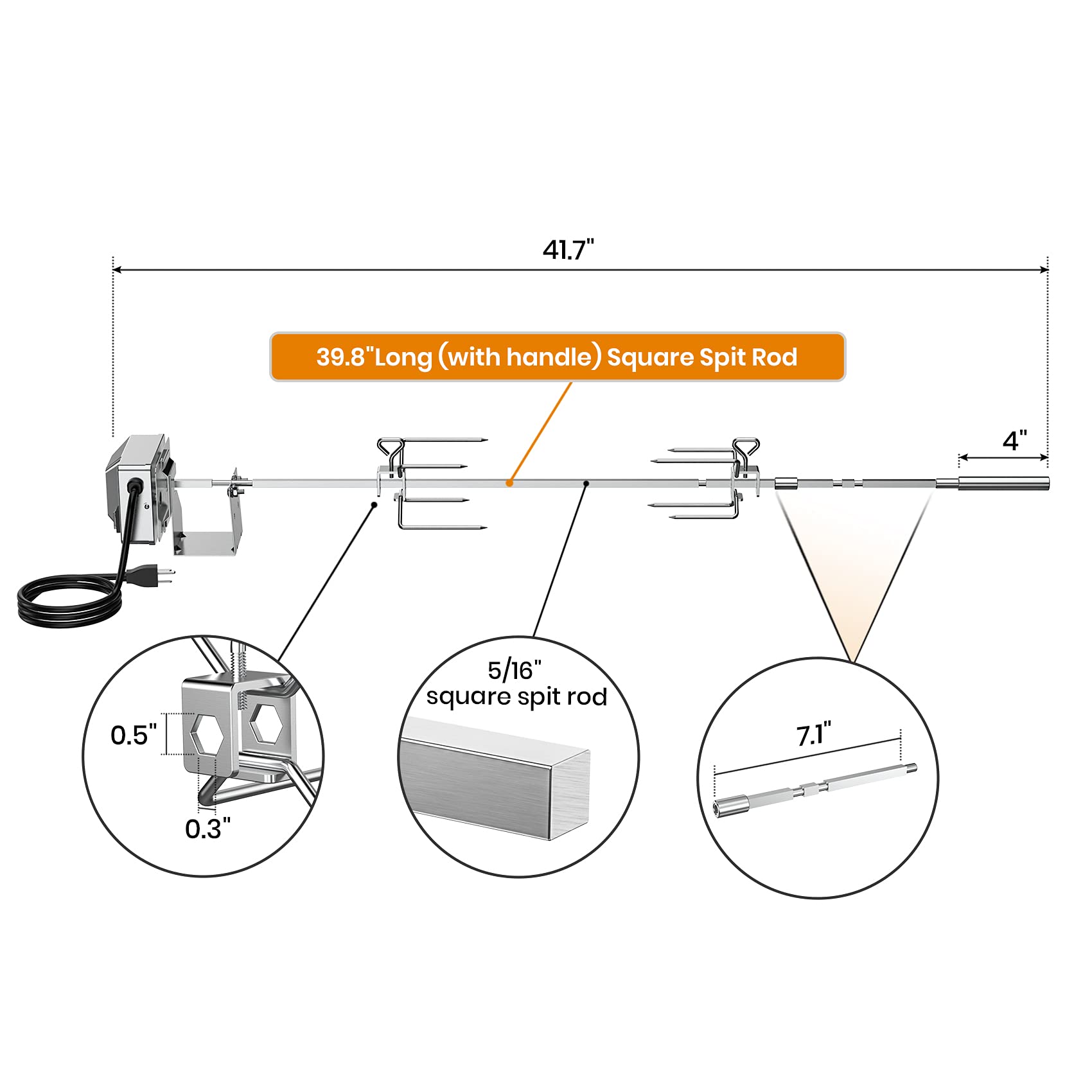 Kit de asador de acero inoxidable para parrillas de gas Weber Genesis II y Genesis II LX 200 y 300 Series 3