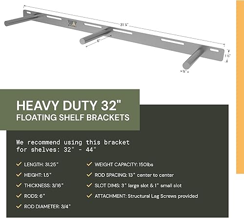 Miniatura 35 de Soporte de estante flotante: soportes de estante ocultos de 12 pulgadas, capacidad de peso de 150 libras, soporta estantes flotantes montados