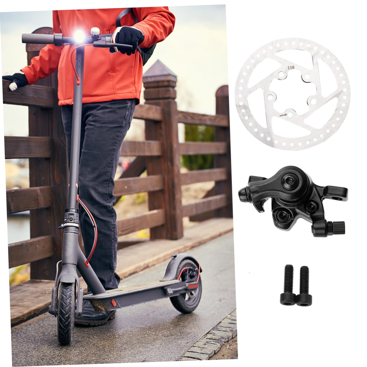 Set Freno a Disco per Monopattino Elettrico, Cavo e Pinza M365