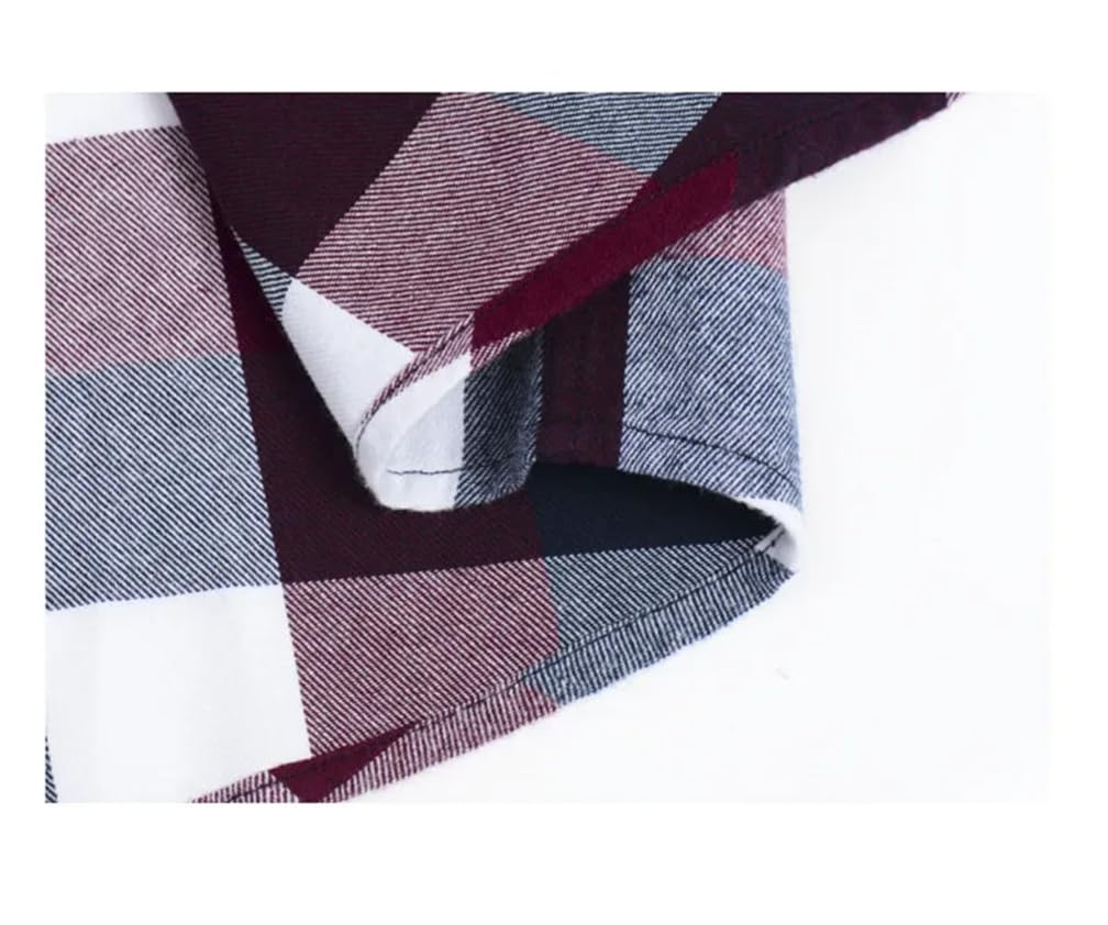 Adhdyuud Camisas de cuadros suaves para hombre, estilo casual, ajuste regular, franela de algodón, manga larga, camisa de vestir a cuadros