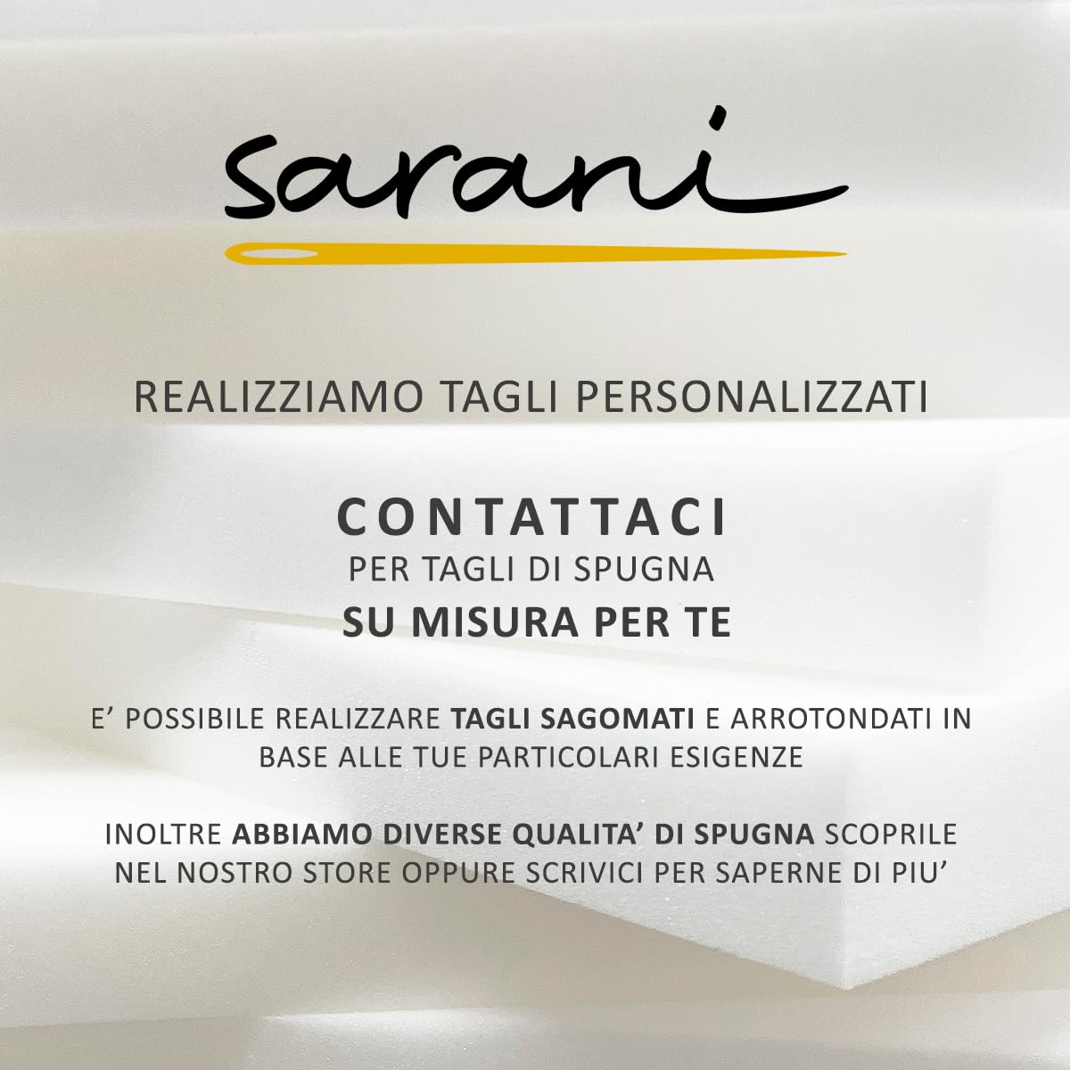 SaRani Spugna in Poliuretano Rettangolare per Imbottiture di Cuscini e Schienale per Divani, Materassi Panche - Densità 30 kg/mc (80 x 70 x 12 cm)