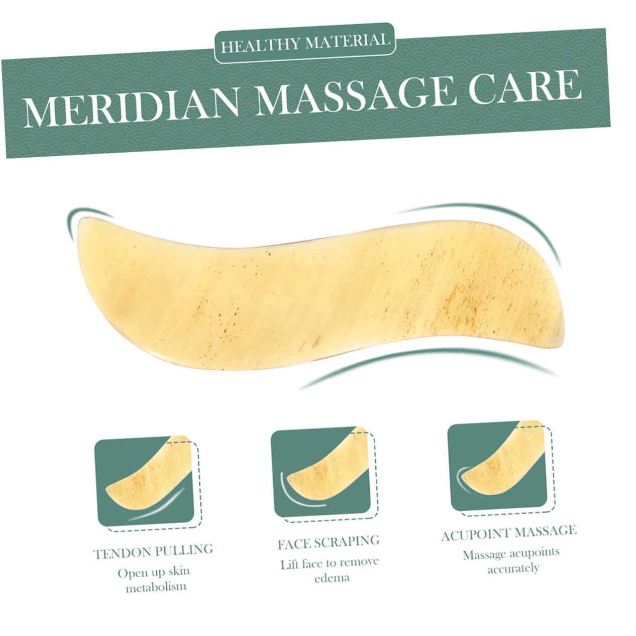 15piezas Herramienta De Masaje Guasha De De Yaks Tablero De Raspado Facial y Corporal Herramienta De Relajación Muscular Portátil y Duradera