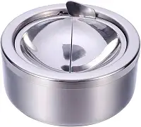 Cinzeiro De Inox Anti-cheiro Anti-vento Sem Fumaça Com Tampa