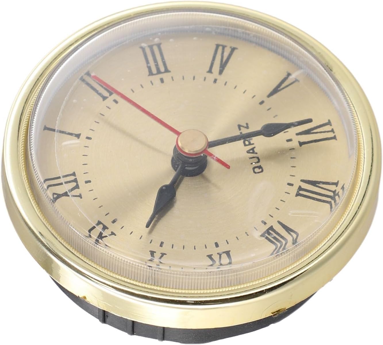 Classic Clock Craft Quartz Movement 65mm Round Clocks Head Insert Roman Number Quartz Clock Insert, Clock Face Mechanism Replacement Movement(gold)