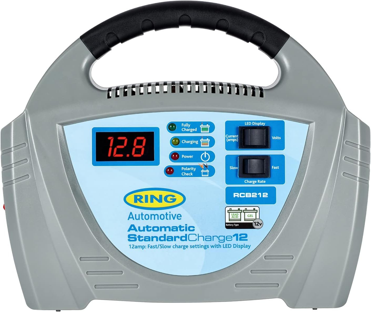 RCB212 12v 12A Automatic Battery Charger Plastic UK AC 220-240v Ring Automotive