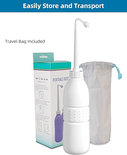 Miniatura 4 de Pulverizador portátil de bidé y bidé de viaje con botella de bidé de mano para uso de limpieza personal, boquilla extendida, cuidado de higiene